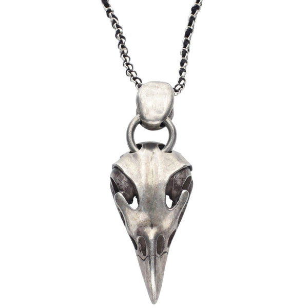 Handmade Bird Skull Pendant Necklace