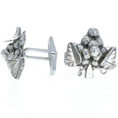 Silver & White Gold Grape Cluster Cuff Links