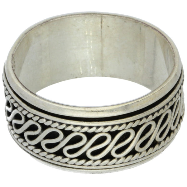 Bali Eternal Curve Spinner Band Ring - Size 9.25