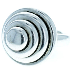 Modernist Abstract Stacked Circle Ring - Size 7.75