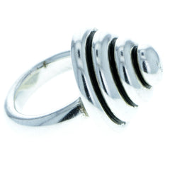 Modernist Abstract Stacked Circle Ring - Size 7.75