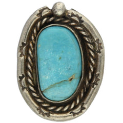 Navajo Handmade Braided Turquoise Ring - Size 6