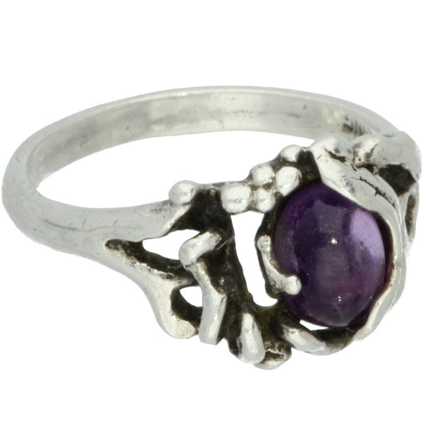 Organic Amethyst Leaf Ring - Size 9.25