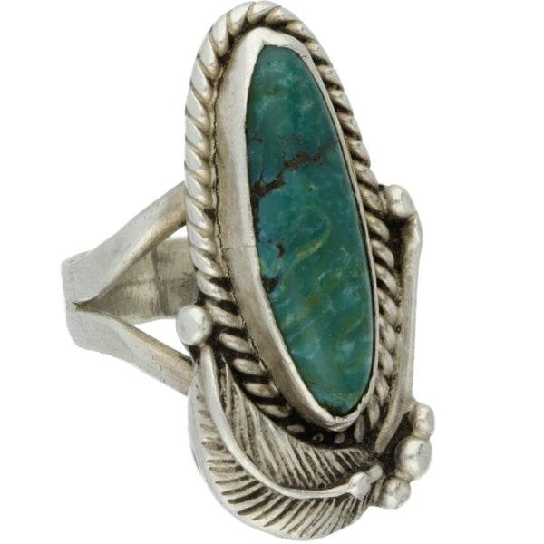 Navajo Turquoise Feather Midi Ring - Size 4.5