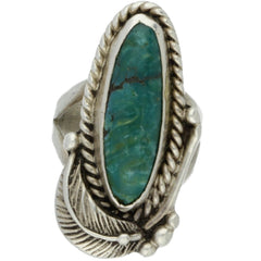 Navajo Turquoise Feather Midi Ring - Size 4.5