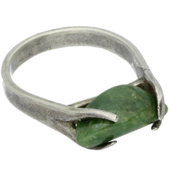 Organic Uncut Green Jade Ring - Size 7.5