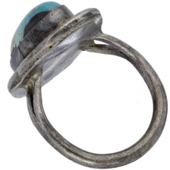 Navajo Handmade Elongated Braided Turquoise Ring - Size 9