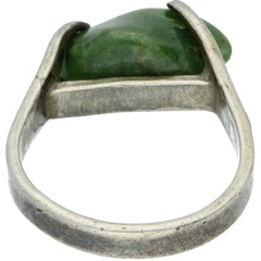 Organic Uncut Green Jade Ring - Size 7.5