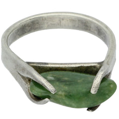 Organic Uncut Green Jade Ring - Size 7.5