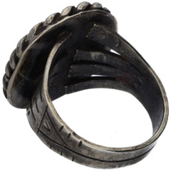 Navajo Handmade Braided Etched Band Ring - Size 10.25