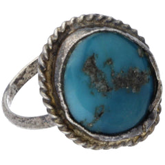 Navajo Handmade Braided Turquoise Midi Ring - Size 2.5