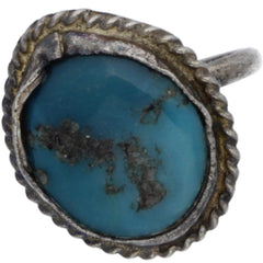 Navajo Handmade Braided Turquoise Midi Ring - Size 2.5