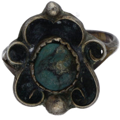 Southwestern Dotted Turquoise Ring - Size 6.5