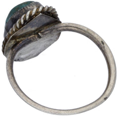 Navajo Handmade Braided Turquoise Ring - Size 5.5