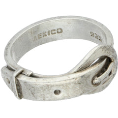 Modern Mexican Belt Buckle Band Ring - Size 6.25