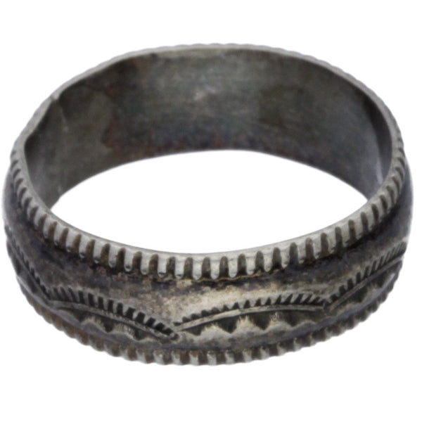 Carved and Etched Band Ring - Size 5