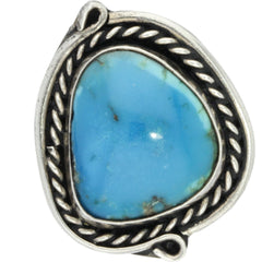 Navajo Handmade Bold Braided Turquoise Ring - Size 6.25