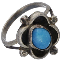 Navajo Dotted Turquoise Ring - Size 4