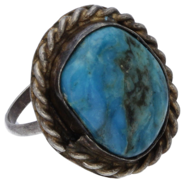 Navajo Braided Turquoise Midi Ring - Size 4.25