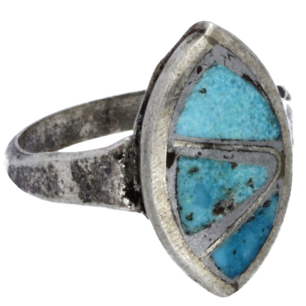 Zuni Handmade Turquoise Ring - Size 2.75