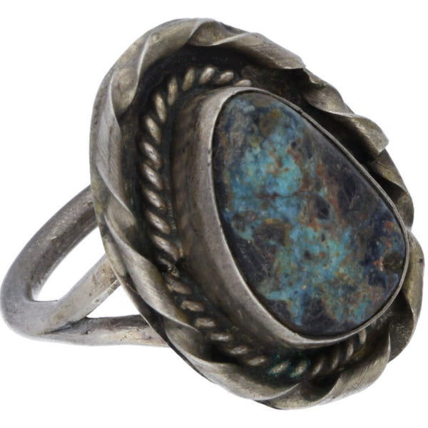 Navajo Braided & Twisted Turquoise Ring - Size 8