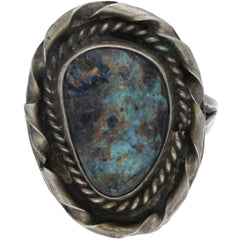 Navajo Braided & Twisted Turquoise Ring - Size 8