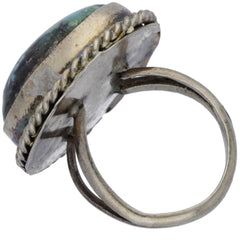 Navajo Braided Turquoise Cabochon Ring - Size 5.25