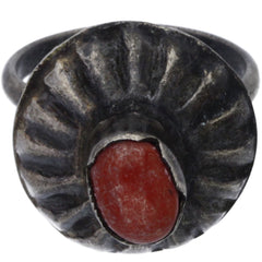 Southwestern Fluted Coral Ring - Size 6.75