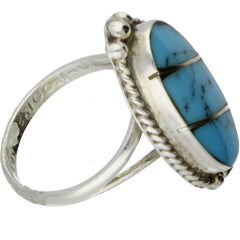 Taxco Turquoise Inlay Ring - Size 6