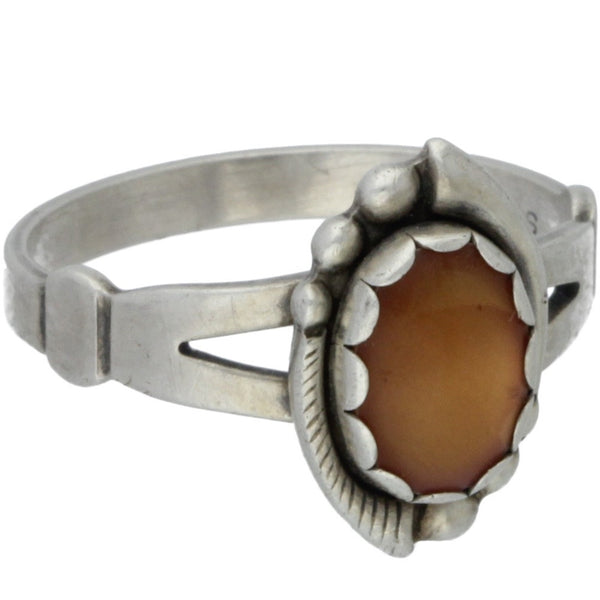 WMCo Orange Mother Of Pearl Ring - Size 7