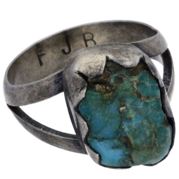 Navajo FJB Turquoise Nugget Ring - Size 5.25