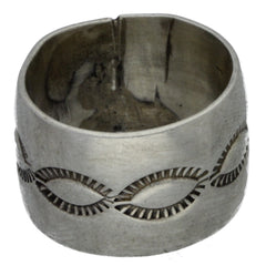 Navajo Handmade Stamped Band Ring - Size 4.5