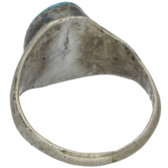 Navajo Hand-Stamped Turquoise Ring - Size 7