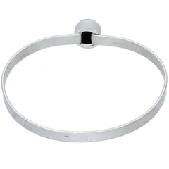 Modernist Teka Round Hematite Clasp Bangle