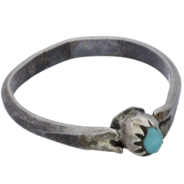 Zuni Handmade Turquoise Stack Ring - Size 6.25