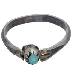 Zuni Handmade Turquoise Stack Ring - Size 6.25