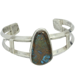 Navajo Handmade Copper Turquoise Teardrop Cuff