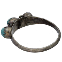 Zuni Handmade Turquoise Snake Eye Midi Ring - Size 4.5