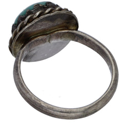 Navajo Handmade Braided Turquoise Ring - Size 5.75