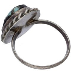 Navajo Handmade Braided Turquoise Midi Ring - Size 4