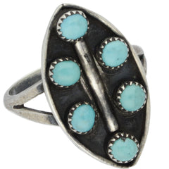 Zuni Handmade Snake Eye Turquoise Ring - Size 8.25