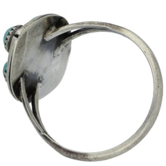 Zuni Handmade Snake Eye Turquoise Ring - Size 8.25