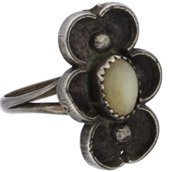 Navajo Scalloped & Dotted MOP Midi Ring - Size 3.75