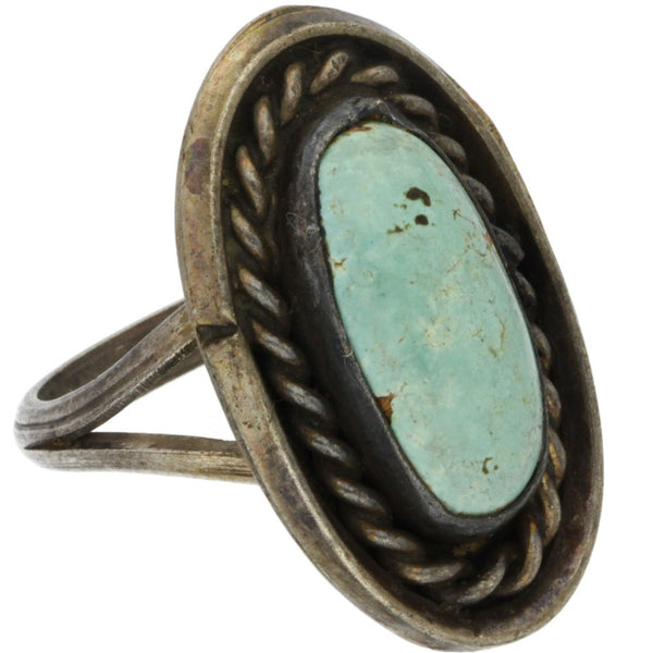 Navajo Braided Turquoise Ring - Size 8.75