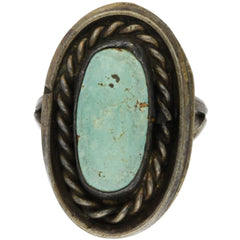 Navajo Braided Turquoise Ring - Size 8.75