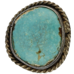 Navajo Handmade Braided Turquoise Ring - Size 5.5