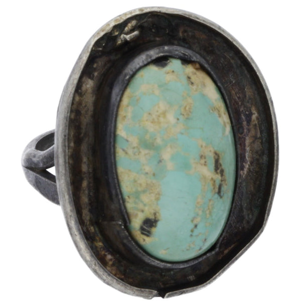 Navajo Handmade Turquoise Ring - Size 8.5