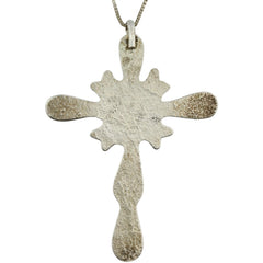 Navajo Sandcast Turquoise Cross Necklace