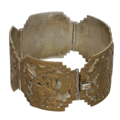 Mexican Aztec Warrior Panels Hinge Bracelet