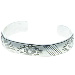 Navajo Handmade Sandcast Cuff Bracelet